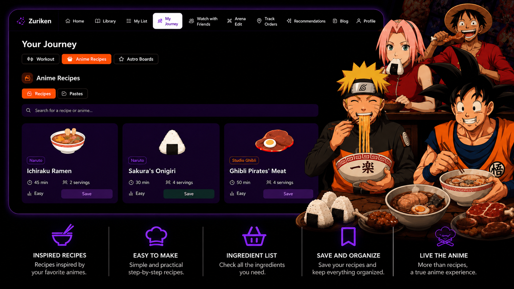 Zuriken Anime Recipes